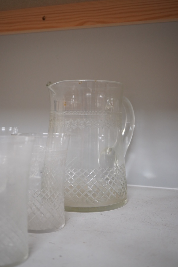 A collection of Edwardian Pall Mall Lady Hamilton pattern table glass